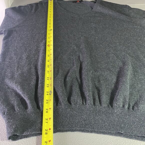 EGARA Sweater Cashmere Cotton Blend V-Neck Long Sleeve Lightweight Mens XXL Gray - Picture 6 of 7